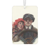 Classic car  romantic winter illustration luchtverfrisser (Achterkant)
