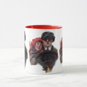 Classic car romantic  winter illustration mok (Midden)