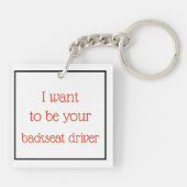 Classic car  romantic winter illustration sleutelhanger (Achterkant)