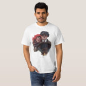 Classic car romantic winter illustration t-shirt (Voorkant volledig)