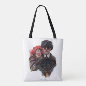 Classic car romantic  winter illustration tote bag (Achterkant)