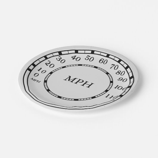 Classic Car Speedometer MPH Monogram Papieren Bordje (Gekanteld)