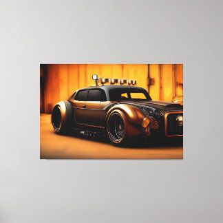 Classic Car Steampunk Style Canvas Afdruk