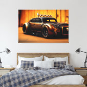 Classic Car Steampunk Style Canvas Afdruk (Insitu (Slaapkamer))