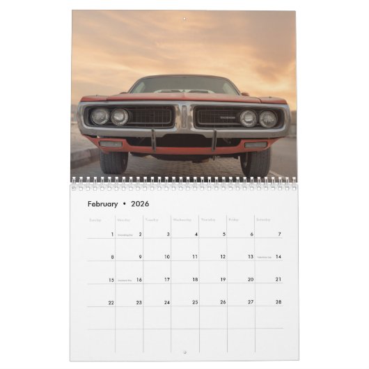  Classic Car Sunset Uitzicht Kalender (Feb 2026)
