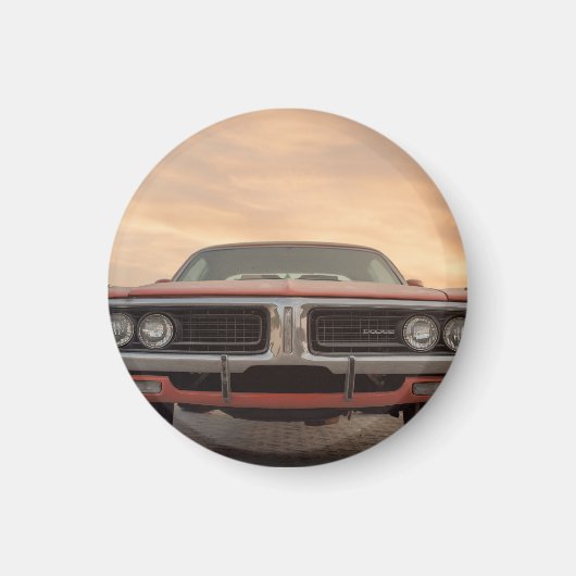 Classic Car Sunset Uitzicht Magneet (Voorkant)