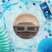 Classic Car Sunset Uitzicht Papieren Bordje (Feest)