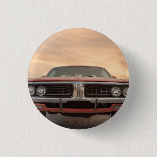Classic Car Sunset Uitzicht Ronde Button 3,2 Cm (Voorkant)