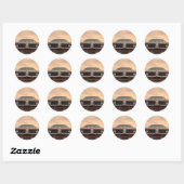  Classic Car Sunset Uitzicht Ronde Sticker (Vel)