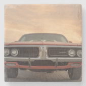  Classic Car Sunset Uitzicht Stenen Onderzetter (Voorkant)