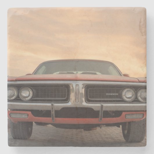  Classic Car Sunset Uitzicht Stenen Onderzetter (Voorkant)