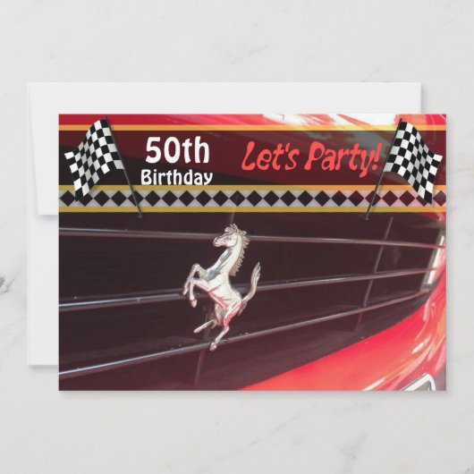Classic Car Verjaardag Uitnodiging - Custom (Voorkant)