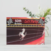 Classic Car Verjaardag Uitnodiging - Custom (Staand voorkant)