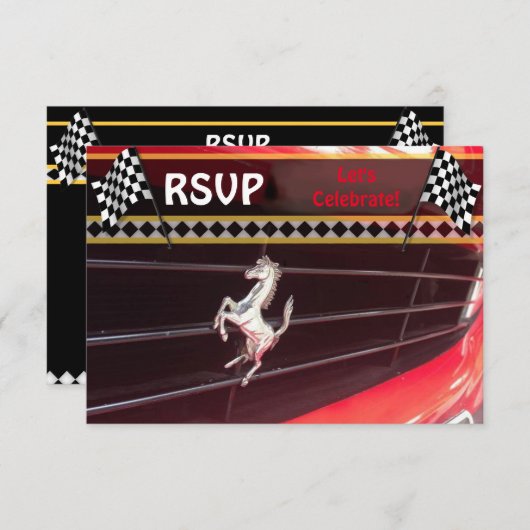 Classic Car Verjaardagsfeest RSVP 2 (Voorkant / Achterkant)