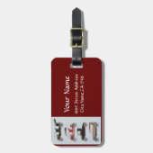 CLASSIC CARS Automobielzwart wit rood Bagagelabel (Voorkant verticaal)