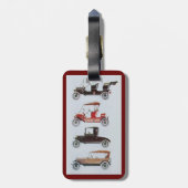 CLASSIC CARS Automobielzwart wit rood Bagagelabel (Achterkant verticaal)