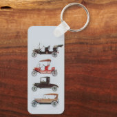  CLASSIC CARS Automobielzwart wit rood Sleutelhanger (Achterkant)