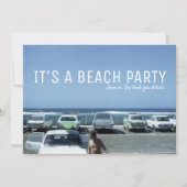  Classic Cars Blue Ocean Beach Party Kaart (Voorkant)