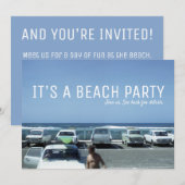  Classic Cars Blue Ocean Beach Party Kaart (Voorkant / Achterkant)