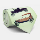 , CLASSIC CARS, Light Green Red Black Stropdas (Opgerold)