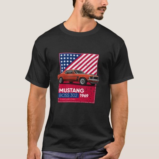 Classic Cars Mustang Mach Boss 302 1969 T-shirt (Voorkant)