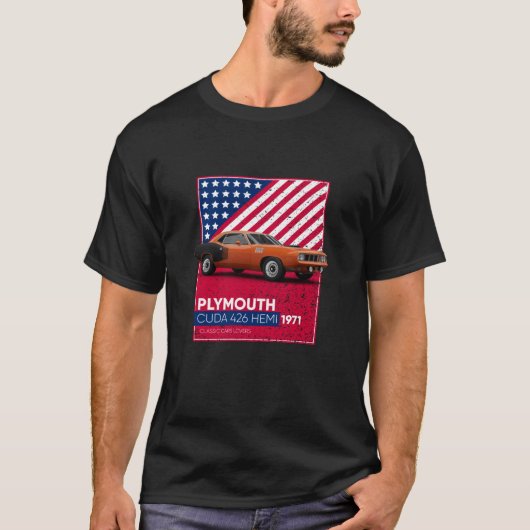 Classic Cars Plymouth Cuda 426 Hemi 1971 T-shirt (Voorkant)