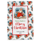 Classic Cartoon Santa Claus whimsical holiday Medium Cadeauzakje (Voorkant)