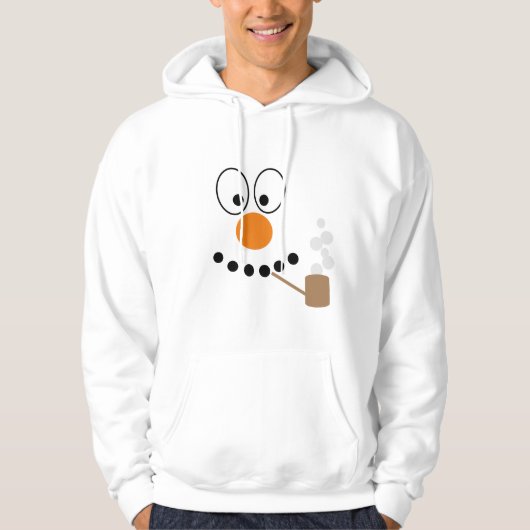 Classic Cartoon Sneeuwman Gezicht Kerstmis Hoodie (Voorkant)