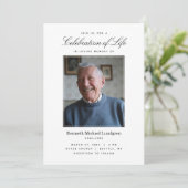Classic Celebration of Life Invitation with Photo Kaart (Staand voorkant)