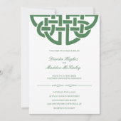 Classic Celtic Knot Green & White Handfasting Kaart (Voorkant)