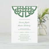 Classic Celtic Knot Green & White Handfasting Kaart (Staand voorkant)
