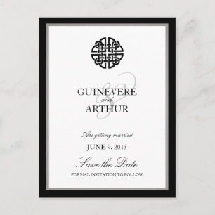 Classic Celtic Love Knot Wedding Save the Date Aankondigingskaart