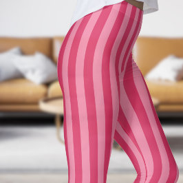 Classic Cerise en Roze Strip Patroon Leggings