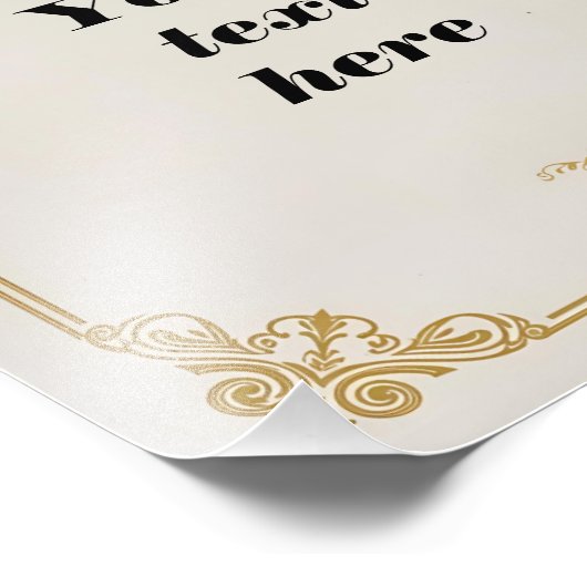 Classic Certificaat Sjabloon met  Gold Acce Foto Afdruk (Hoek)