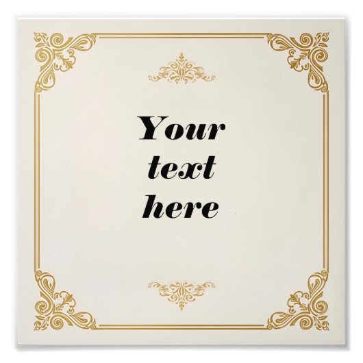 Classic Certificaat Sjabloon met Gold Acce Foto Afdruk (Voorkant)