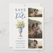 Classic Chalice Vase Mediterranean Lemons Flowers Save The Date (Voorkant)