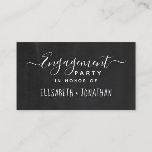 Classic Chalkboard Script, Engagement Party Ticket Informatiekaartje