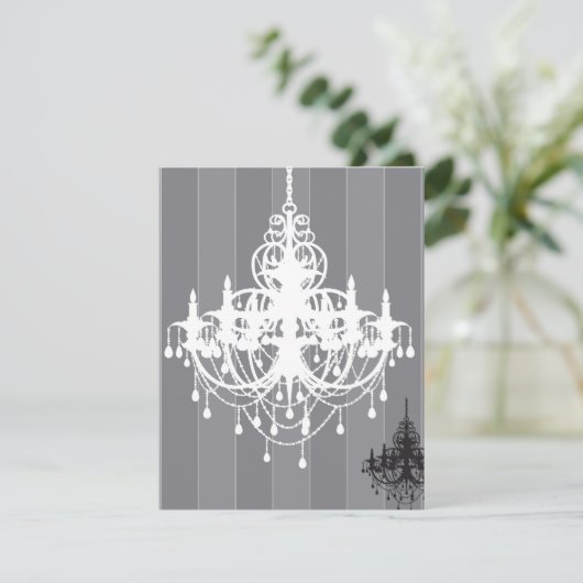 Classic Chandelier Uitnodiging (Staand voorkant)