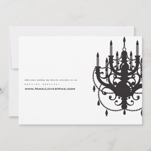 Classic Chandelier Wedding Invitation Kaart (Achterkant)