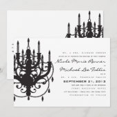 Classic Chandelier Wedding Invitation Kaart (Voorkant / Achterkant)