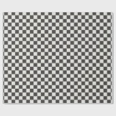 Classic Charcoal Black & Cream Gingham Cadeaupapier (Vlak)