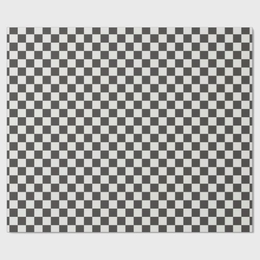 Classic Charcoal Black & Cream Gingham Cadeaupapier (Vlak)