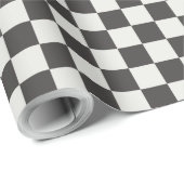 Classic Charcoal Black & Cream Gingham Cadeaupapier (Rol Hoek)