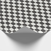 Classic Charcoal Black & Cream Gingham Cadeaupapier (Hoek)