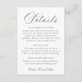 Classic Charcoal Calligraphy Wedding Details Informatiekaartje (Voorkant)