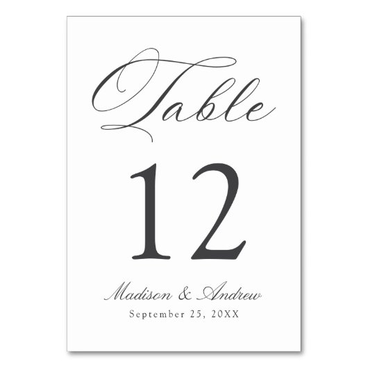 Classic Charcoal Calligraphy Wedding Kaart (Voorkant)