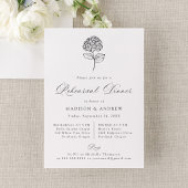 Classic Charcoal Hydrangea Rehearsal Dinner Kaart