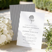 Classic Charcoal Hydrangea Wedding Kaart