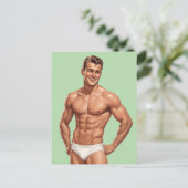 Classic Charm: A Mid-Century Pin-Up of Confidence Briefkaart (Staand voorkant)