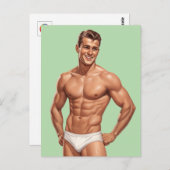 Classic Charm: A Mid-Century Pin-Up of Confidence Briefkaart (Voorkant / Achterkant)